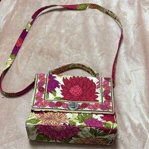 Vera Bradley Pink and Green Floral Crossbody Bag